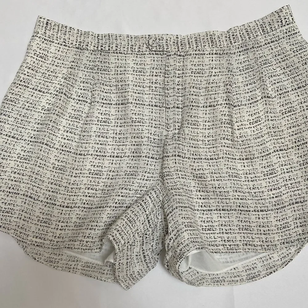 Haute Hippie Silk White and Black Shorts